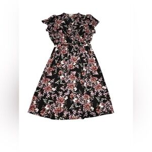 CJ Banks Pink Flutter Sleeve Midi Sundress